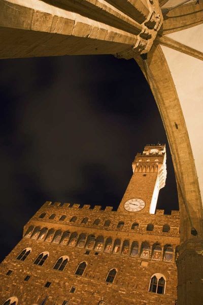 Italy, Florence Palazzo Vecchio at night